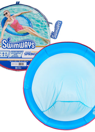 SwimWays Spring Float Premium Papasan Pool Lounger with Breathable Mesh Seat, Inflatable Pool Floats for Adults with Fast Inflation, for Ages 15 & Up