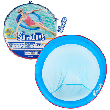 SwimWays Spring Float Premium Papasan Pool Lounger with Breathable Mesh Seat, Inflatable Pool Floats for Adults with Fast Inflation, for Ages 15 & Up