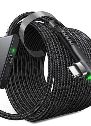 INIU 16ft VR Link Cable with Separate Charging Port, USB 3.0 to USB C Cable | USB 3.0 High Speed & Charging, Compatible for Virtual Reality Headset, Meta Quest 3S, Quest Pro, Pico 4, Steam VR, Gaming PC