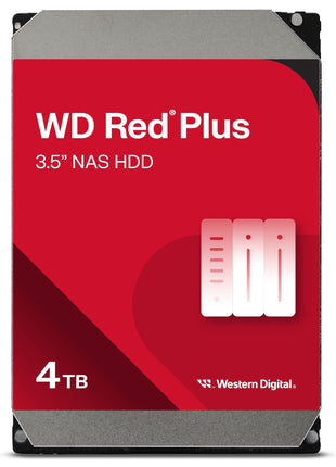 Western Digital 4TB WD Red Plus NAS Internal Hard Drive HDD - 5400 RPM, SATA 6 Gb/s, CMR, 256 MB Cache, 3.5 inch -WD40EFPX