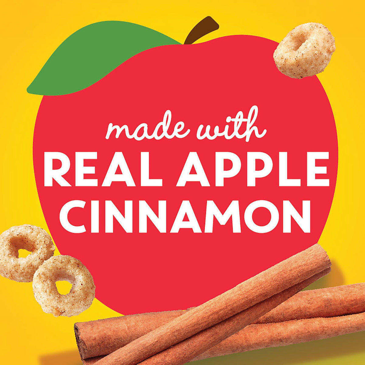 Apple Cinnamon Cheerios, Heart Healthy Gluten Free Breakfast Cereal, Made with Whole Grain Oats, Family Size, 19 oz