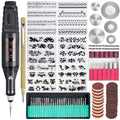 Uolor 108 Pcs Engraving Tool Kit, Multi-Functional Electric Corded Micro Engraver Etching Pen DIY Rotary Tool for Jewelry Glass Wood Metal Plastic with Scriber, 82 Accessories and 24 Stencils - Black