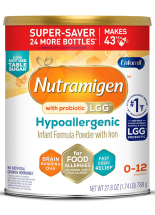 Enfamil, Nutramigen Hypoallergenic Baby Formula with Iron, Lactose Free, Colic Relief from Cow's Milk Allergy Starts in 24 Hours, Brain Building Dha, Probiotic LGG for Immune Support