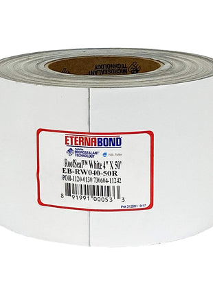 EternaBond RoofSeal White 4 inch x50' MicroSealant UV Stable RV Roof Seal Repair Tape | 35 mil Total Thickness - EB-RW040-50R - One-Step Durable, Waterproof and Airtight Sealant