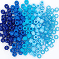 MIIIM 1000PCS 6x9mm Pony Beads Bulk, 5 Styles Blue Pony Beads for Bracelets Making Kit, Kandi, Hair Braids Crafts for Jewelry Making (Blue)