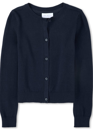 The Children's Place girls Basic School Uniform Cardigan Sweater, Tidal, Medium US