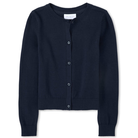The Children's Place girls Basic School Uniform Cardigan Sweater, Tidal, Medium US