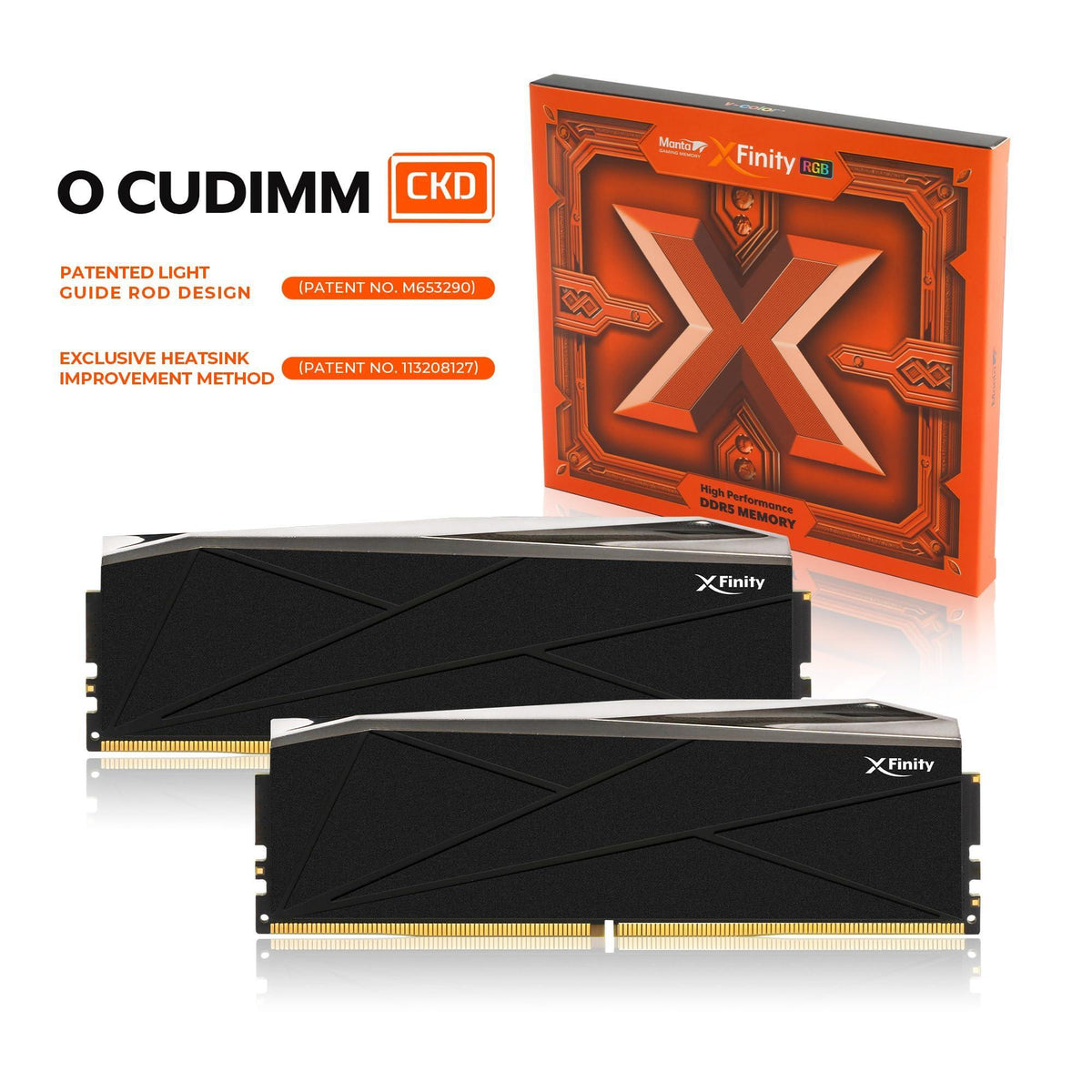 V-Color DDR5 Manta XFinity 48GB (24GBx2) 8200MHz CL40-52-52 1.4V SK Hynix IC RGB Desktop Computer Gaming Memory CUDIMM (TMXFCL2482840KSK)