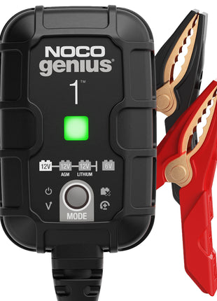 NOCO GENIUS1: 1A 6V/12V Smart Battery Charger – Automatic Maintainer, Trickle Charger & Desulfator with Overcharge Protection & Temperature Compensation – for Lead-Acid & Lithium Batteries