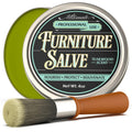 Furniture Salve for Leather - Polisher, Moisturizer, and Restorer for Couches and Furniture - Conditioner for Leather, Wood, and Vinyl - Repair Salve with Brush - 4oz