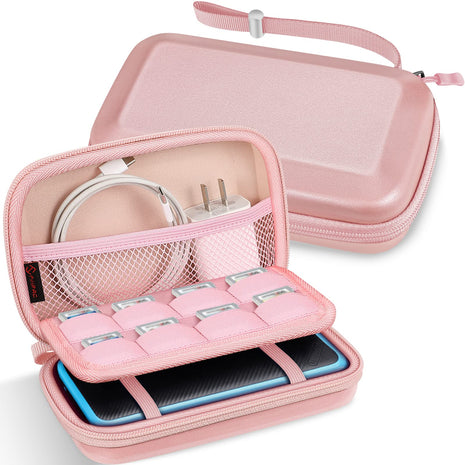 Fintie Carrying Case for Nintendo New 2DS XL LL/New 3DS / 2DS / 3DS XL LL, Protective Hard Shell Portable Travel Cover Pouch with Game Card Slots & Inner Pocket, Rose Gold