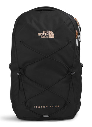 THE NORTH FACE Women's Jester Luxe Everyday Laptop Backpack, TNF Black/Burnt Coral Metallic, One Size