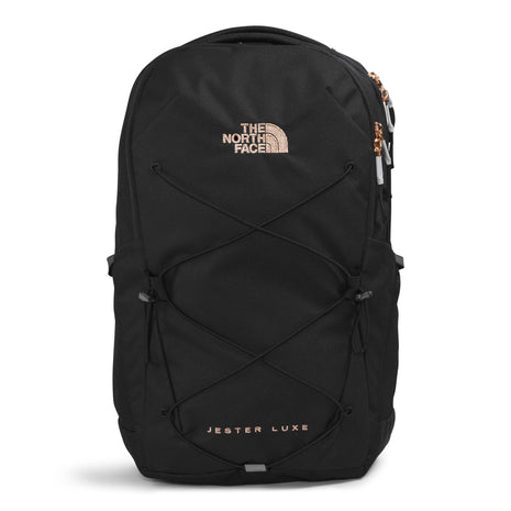 THE NORTH FACE Women's Jester Luxe Everyday Laptop Backpack, TNF Black/Burnt Coral Metallic, One Size