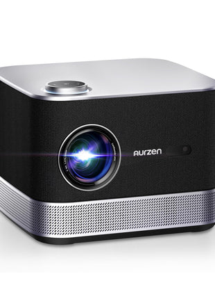 3-in-1 Outdoor Projector 4K Supported, AURZEN BOOM 3 Smart Projector with WiFi and Bluetooth, 3D DoIby Audio & 36W Speakers, Auto Focus & Keystone, Built in NetfIix App 500 ANSI Home proyector, Gold