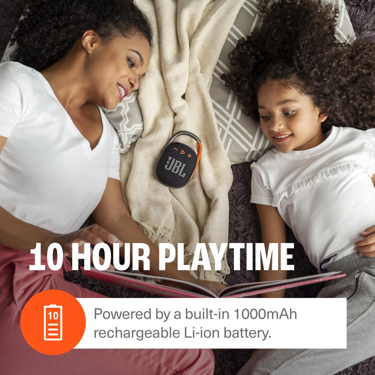 JBL Clip 4 - Portable Mini Bluetooth Speaker, big audio and punchy bass, integrated carabiner, IP67 waterproof and dustproof, 10 hours of playtime, speaker for home, outdoor and travel (Black)