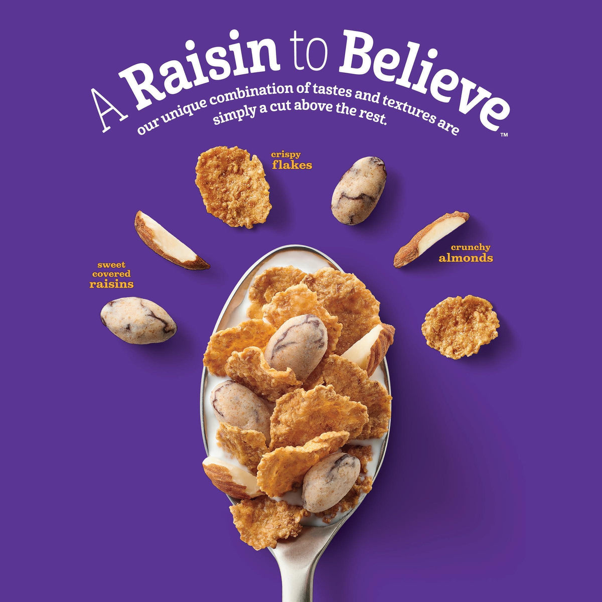 Raisin Nut Bran Cereal, High Fiber Cereal, Made with Whole Grain, 20.8 oz