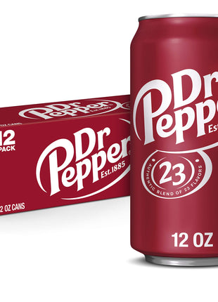 Dr Pepper Soda, 12 fl oz cans, 12 pack