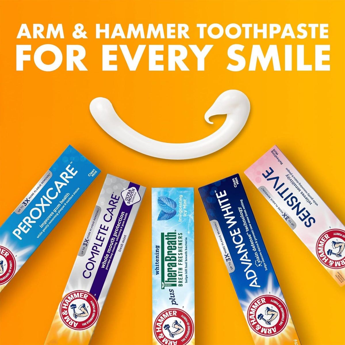 ARM & HAMMER Peroxicare Toothpaste for Gum Health, Baking Soda Toothpaste for Adults, Fluoride, Clean Mint, 6.0 oz (Pack of 4)