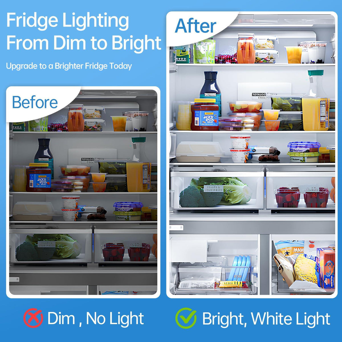 W11048980 Refrigerator LED Light Assembly Replace W11470191 W11455230 W11032355 W11032353 Suitable for Whirlpool Refrigerator Model WRQA59CNKZ Kitchen-Aid KRQC506MPS00, 10 Years Manufacturer