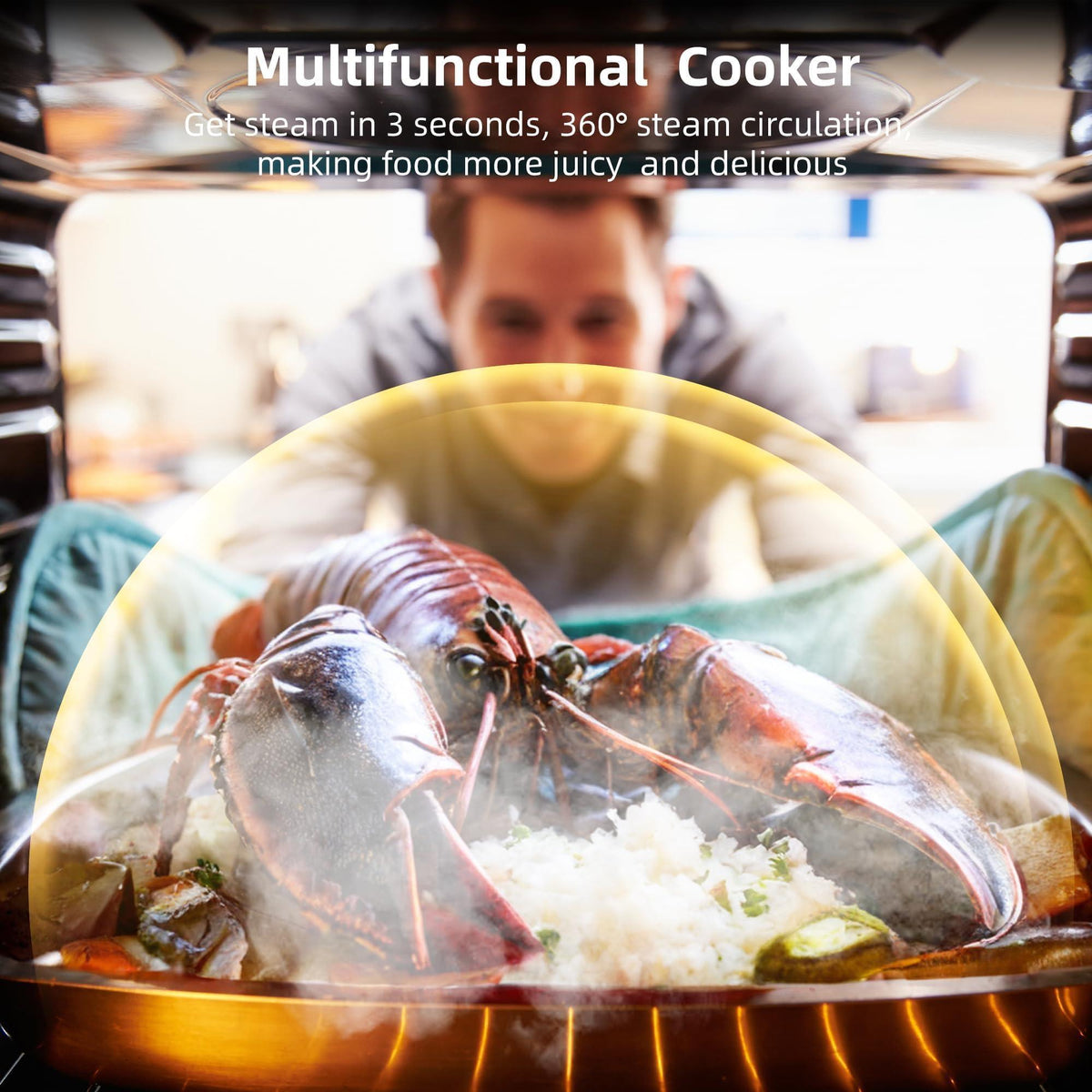 24" Single Wall Oven, 2.5 Cu.ft. Built-in Electric Wall Oven with 8 Cooking Functions, 360° ROTATING ROTISSERIE, Touch Control, Timer, Stainless Steel Wall Oven for Kitchen