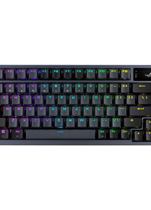ASUS ROG Azoth Wireless Mechanical Gaming Keyboard 75% TKL, Tri-Mode Connectivity, Hot Swappable Pre-lubed ROG NX Storm Clicky Switches, PBT Keycaps, RGB, OLED Display, PC/Mac Support - Black