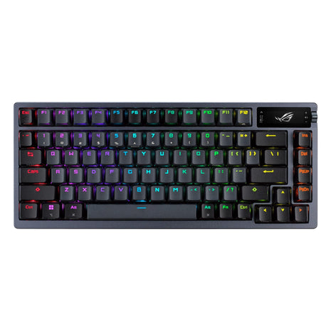 ASUS ROG Azoth Wireless Mechanical Gaming Keyboard 75% TKL, Tri-Mode Connectivity, Hot Swappable Pre-lubed ROG NX Storm Clicky Switches, PBT Keycaps, RGB, OLED Display, PC/Mac Support - Black