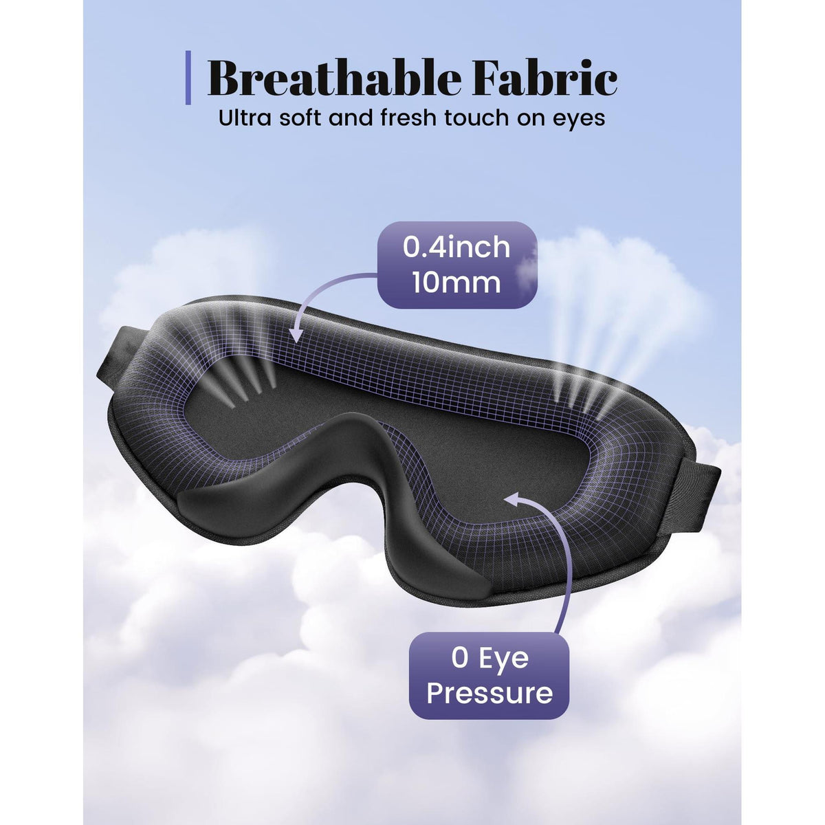 WAOAW Sleep Mask for Men Women: Blackout Eye Masks for Sleep - 3D Breathable Soft Comfortable Eye Mask for Travel - Adjustable Light Blocking Night Masks for Sleeping