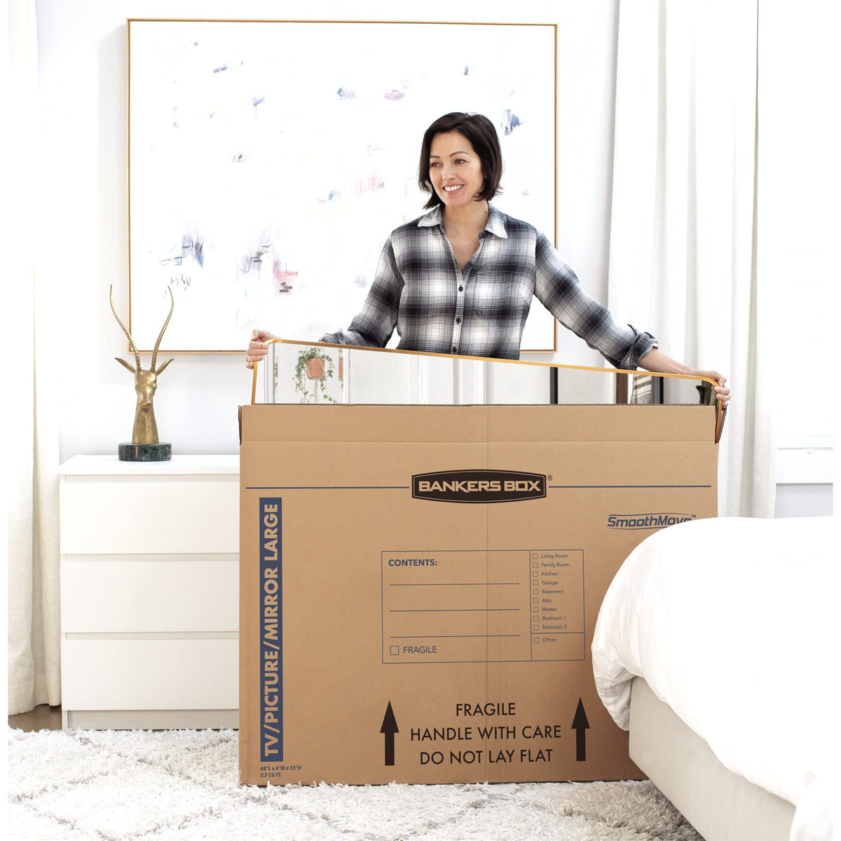 Bankers Box Large - up to 55" TV/Picture/Mirror - Moving Box 4 Pack, 48-in x 4-in x 33-in (7711301)