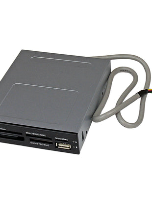 StarTech.com 3.5in Front Bay 22-in-1 USB 2.0 Internal Multi Media Memory Card Reader with Simultaneous Access - CF/SD/MMC/MS/xD - Black , TAA (35FCREADBK3)