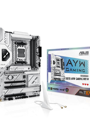 ASUS X870 AYW Gaming WiFi W AMD X870 AM5 ATX Motherboard, 12+2+1 80A DrMOS Power