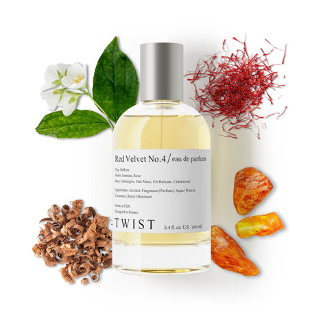 Twist - Red Velvet No. 4 - Eau De Parfum Inspired by MFK Baccarat Rouge 540, Long-Lasting Perfume For Women & Men, Paraben Free, Vegan, Clean Ingredients, Unisex - Spray 100 ml | 3.4 fl. oz.