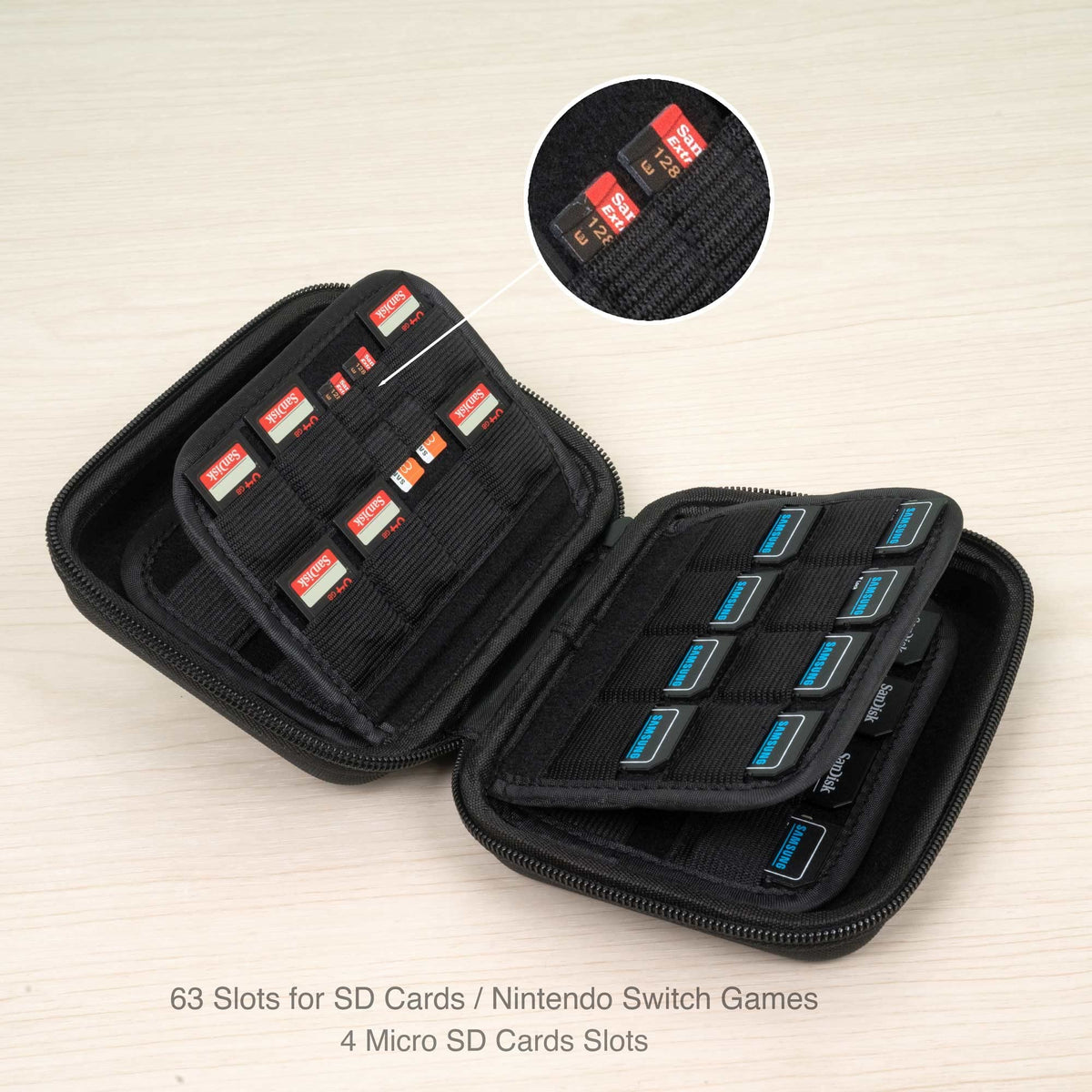 ButterFox Large Capacity 63 Slots Storage Case Holder for SD Memory Cards, Switch Game Cartridges, PS Vita Game and Micro SD Cards