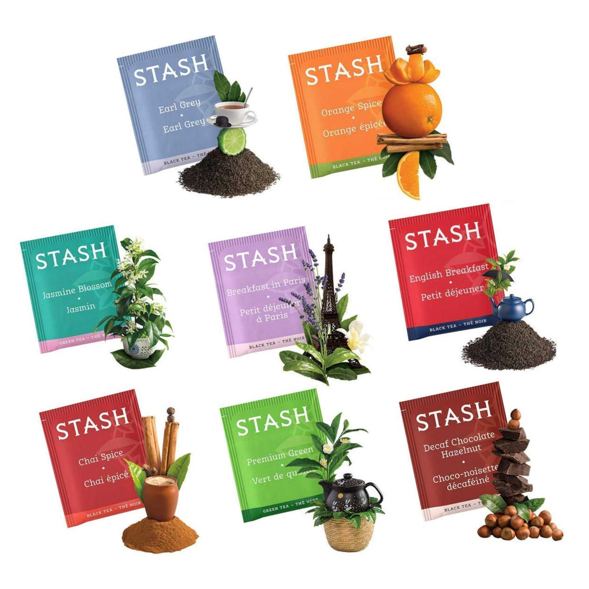 Stash Tea Bags Sampler Assortment Box (52 Count) 30 Different Flavors Gifts for Her Him Women Men Mom Dad Friends Coworkers Family
