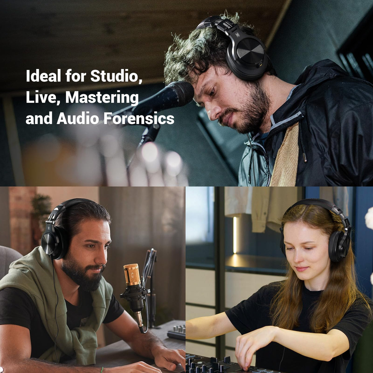 OneOdio A70 Bluetooth Over Ear Headphones, Wireless Headphones with 72H Playtime, Hi-Res, Built-in Mic, 3.5mm/6.35mm Wired Audio Jack for Studio Monitor & Mixing DJ Guitar AMP, Computer Laptop PC