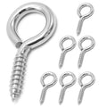 ZUSFUL 6 Pcs M6 304 Stainless Steel Screw Eye Hooks, 2-1/2 Inches Eyes Screw Hooks,Heavy Duty Screw Eye Bolt,Load Bearing 200LB,Indoor & Outdoor Use