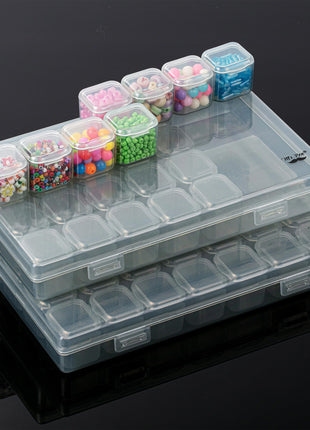 Mr. Pen-Bead Storage Containers, 28 Grids, 2 Pack, Grey, 160pcs Label Stickers, Bead Organizer, Craft Organizers and Storage, Containers for Organizing, Box (NIWL056M311)