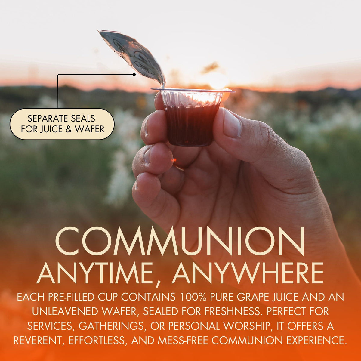 The Miracle Meal Pre-filled Communion Cups and Wafer Set - Box of 1000 - with 100% Trusted Concord Grape Juice & Wafer - Made in the USA - Premium Quality Guaranteed