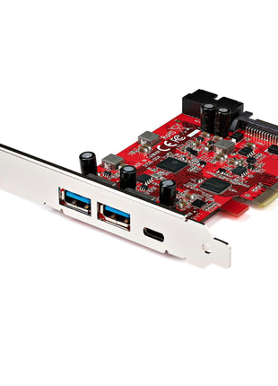 5-Port USB PCIe Card - 10Gbps USB 3.1 Gen 2 PCIe Card w/ 1x USB-C & 2X USB-A - 1x 2 Port IDC (Internal 5Gbps USB Header Expansion) - USB C PCI Express Controller Card