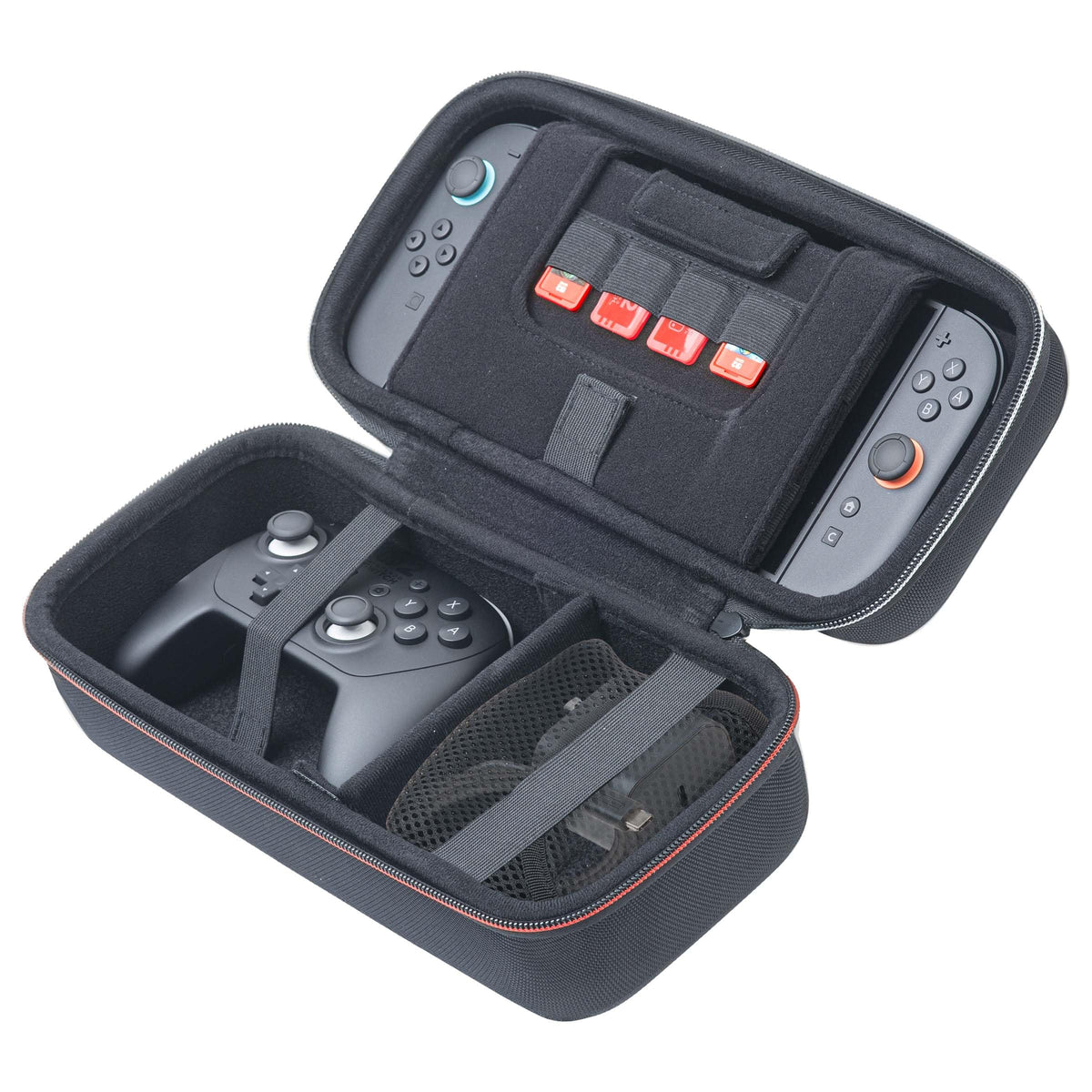 R.D.S. Industries, Inc. - Licensed Nintendo Switch 2, OLED & Nintendo Switch Systems Game Traveler Deluxe System Case – Holds 12 Game Cards & microSD Card Case Holds 2pcs & Each Holds 2 microSD Cards, (NS230)