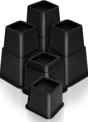 Utopia Bedding Adjustable Bed Risers 3 & 5 Inch, Black, 4-Pack | Supports up to 1,300 lbs with a stable, anti-slip design