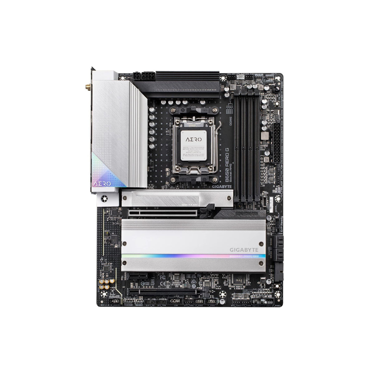 GIGABYTE B650 AERO G (AM5/ LGA 1718/ AMD B650/ ATX/ 5-Year Warranty/ DDR5/ PCIe 5.0 M.2/ PCIe 5.0/ USB 3.2 Gen2X2 Type-C/Wi-Fi 6E/ Intel 2.5GbE LAN/Motherboard)
