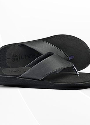 LivEasy Extra Soft Slipper for Men (Black, UK 6)