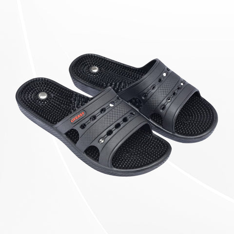 LivEasy Acupressure and Magnetic Slippers for Women - Black - Acupressure - UK 6