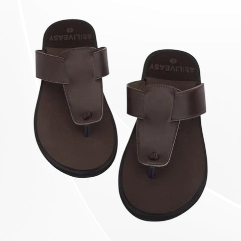 LivEasy Ortho Care Diabetic & Orthopedic Slippers, Light Weight and Comfortable Men Brown 9 UK