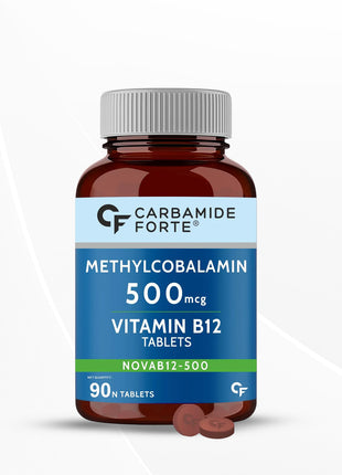 Carbamide Forte Vitamin B12 Supplements 500 mcg - Methylcobalamin B12, 90 Veg Tablets