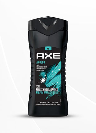 Axe Apollo 3 In 1 Body, Face & Hair Wash For Men, Sage & Cedarwood Fragrance For Upto 12Hrs, 400ml
