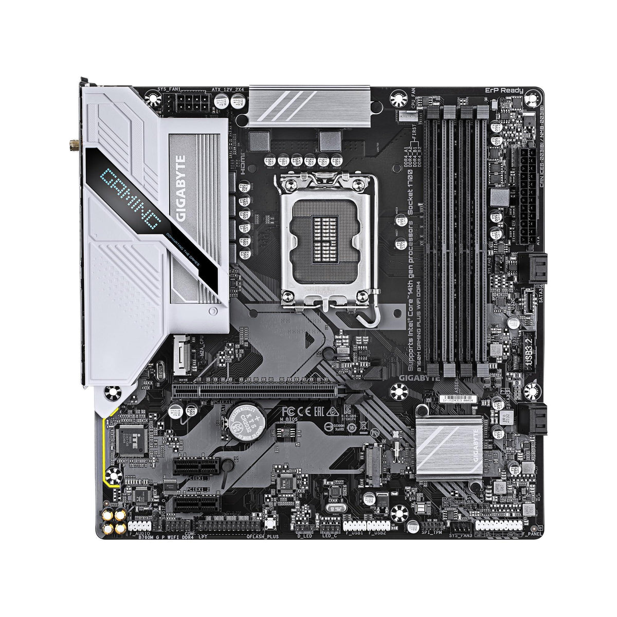 GIGABYTE B760M Gaming Plus WiFi DDR4 LGA 1700 Intel B760 M-ATX Motherboard with DDR4, 2* M.2, PCIe 4.0, Front USB 3.2 Gen 1 Type-C, WiFi 6 GbE LAN, Q-Flash Plus, PCIe EZ-Latch