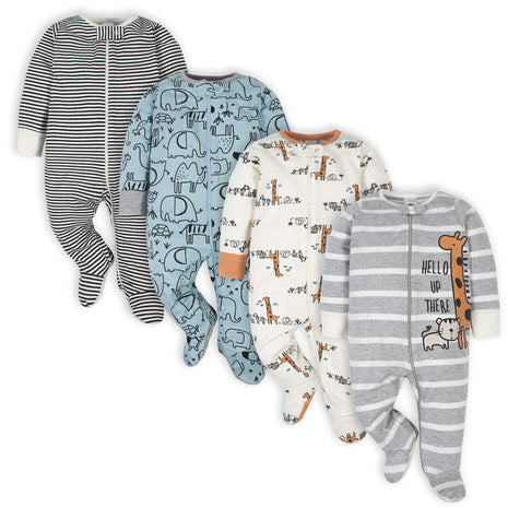 Gerber Baby Boys' 4 Pack Sleep 'N Play Footie