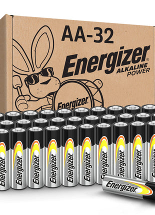 Energizer AA Batteries Alkaline Power, 32 Count Alkaline Double A Battery Pack