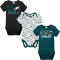 Gerber Unisex Baby Standard NFL 3 Pack Short Sleeve Onesie Bodysuit, Team Color, 3-6 Months